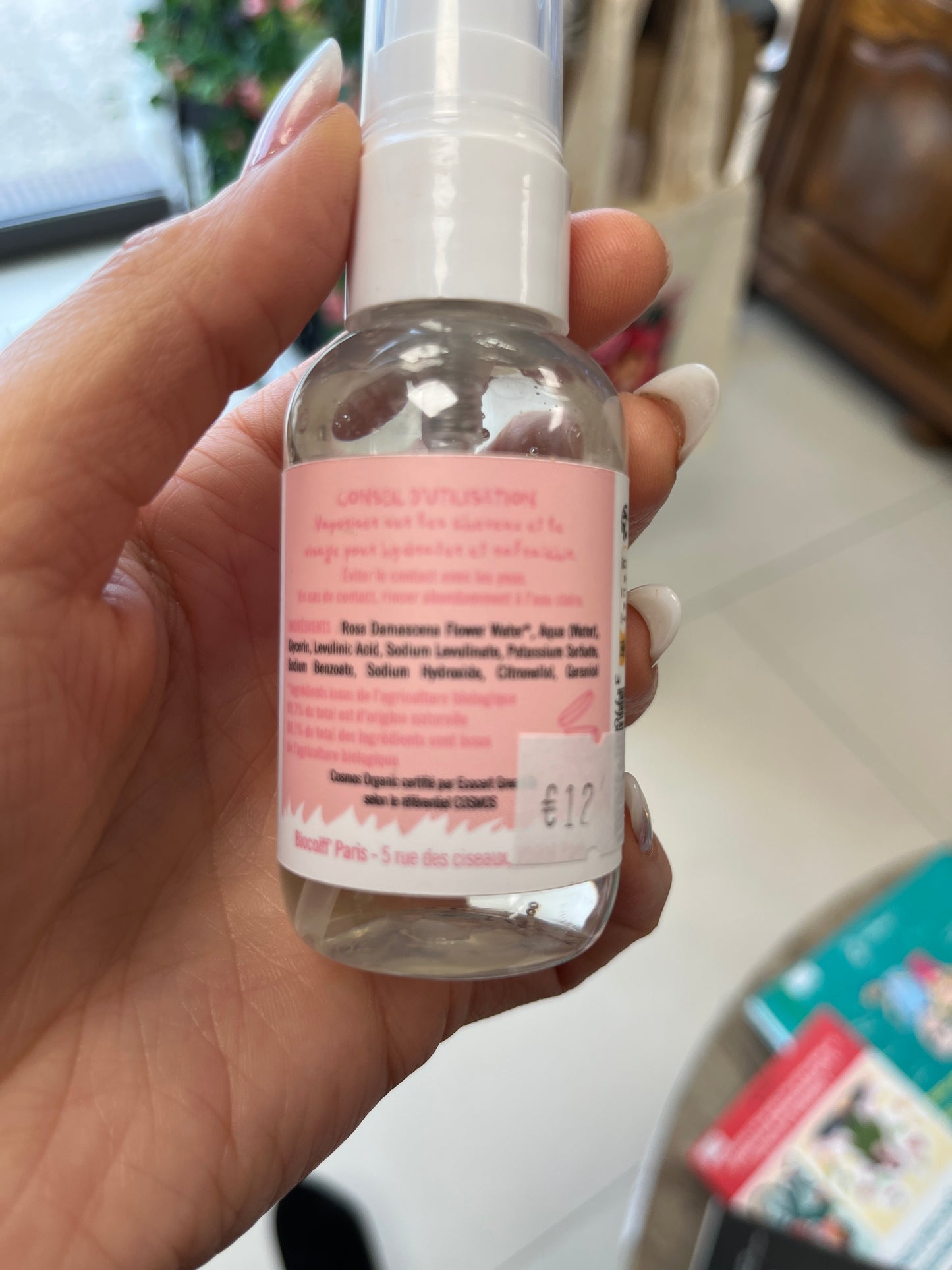 Brume de Rose pour cheveux et visage bioCoiff