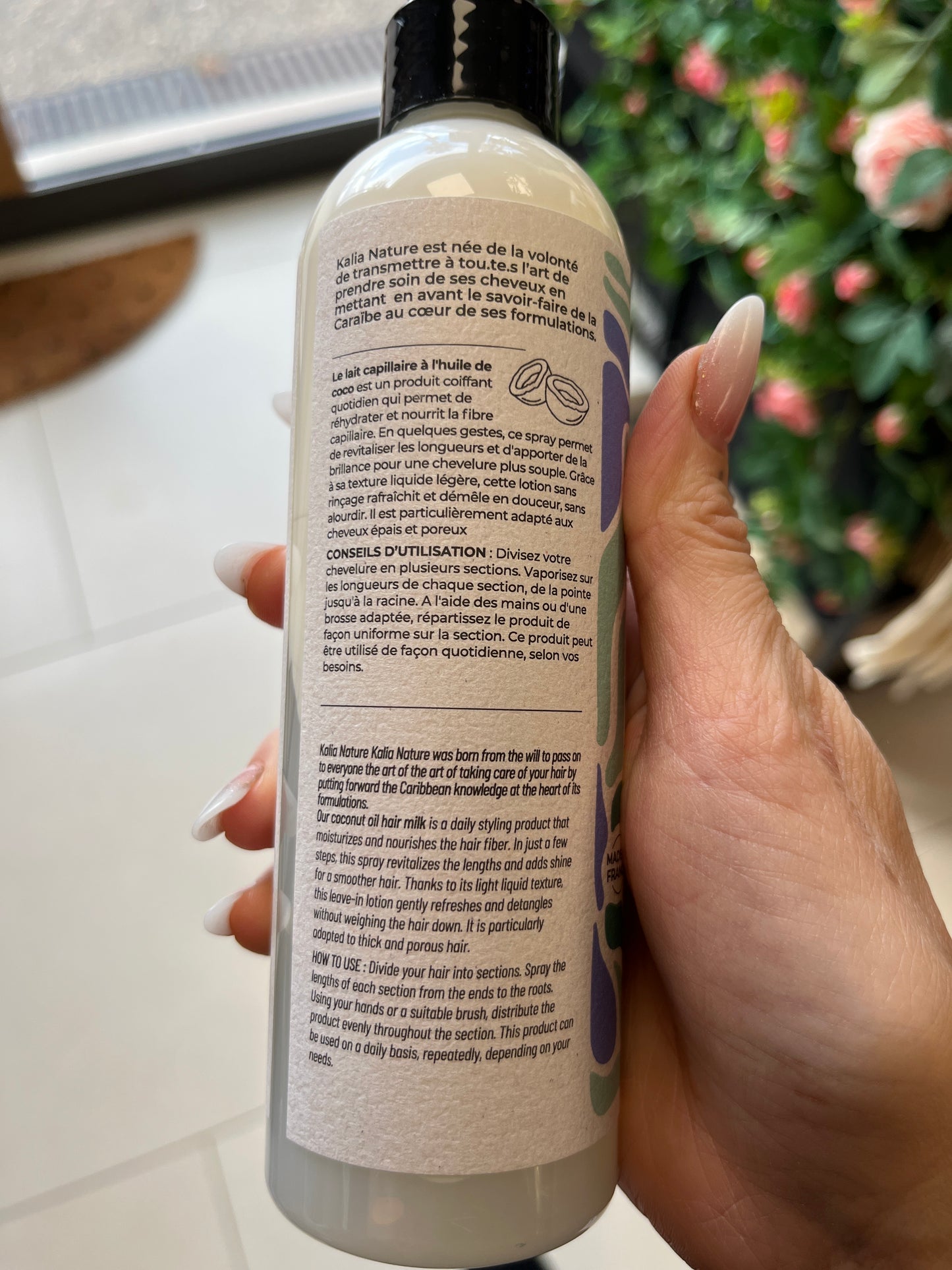 Kalia, lait, capillaire à l’huile de coco