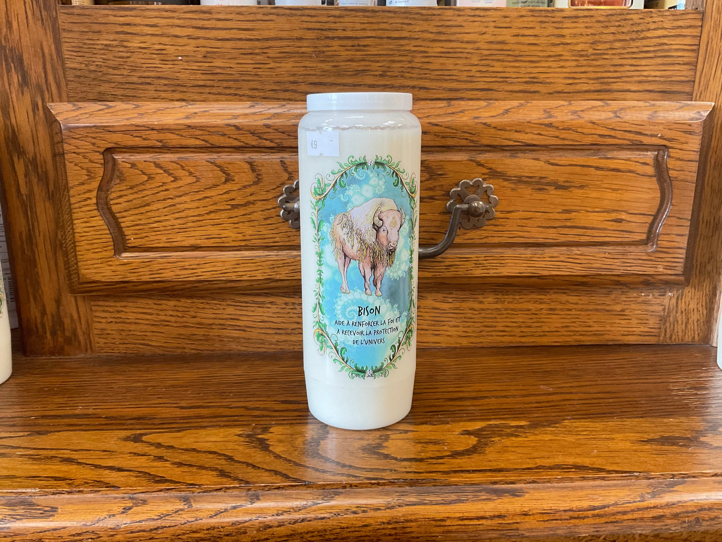 Bougie rituelle animal totem Bison