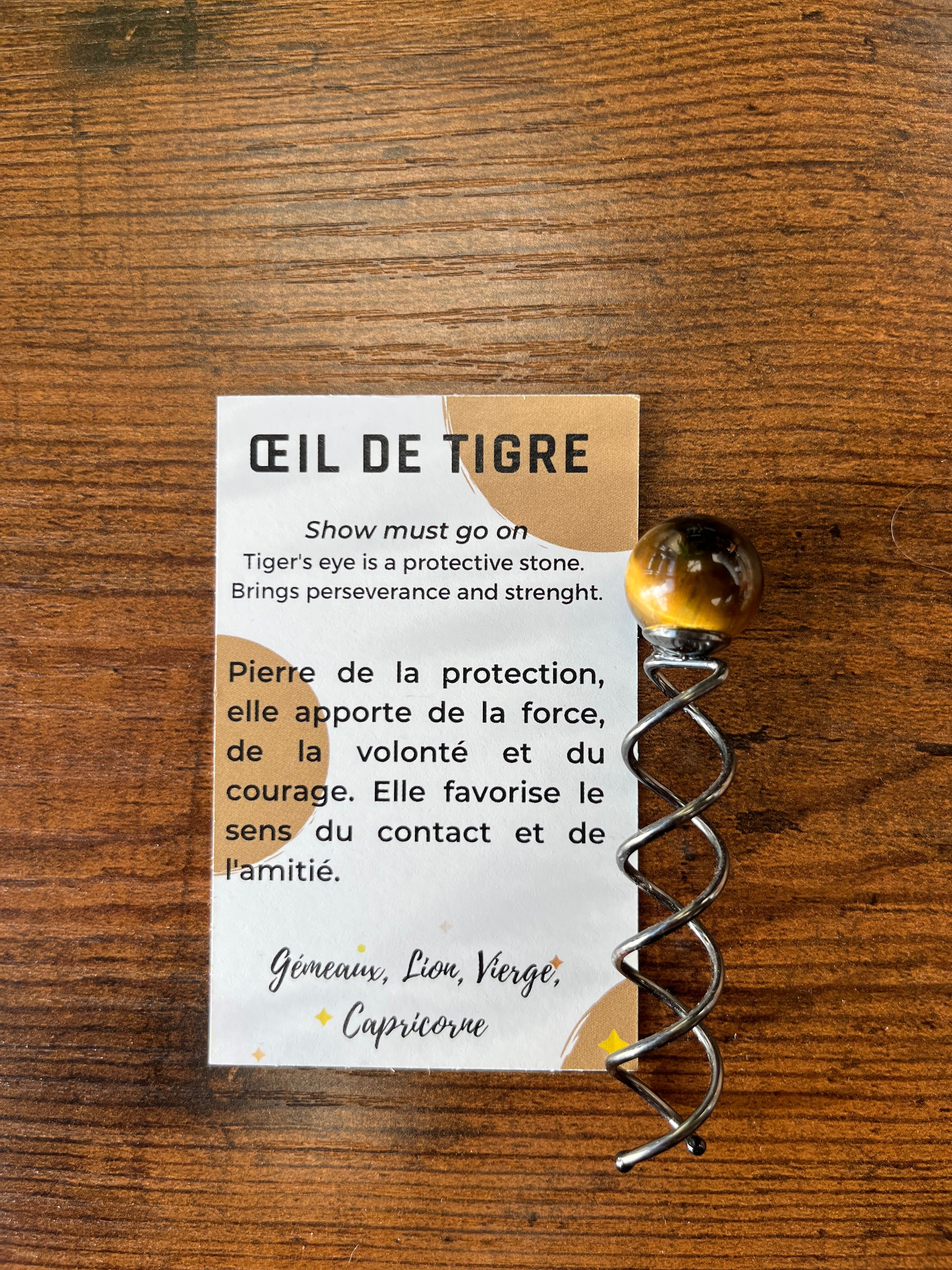 Spirale à cheveux en pierre véritable