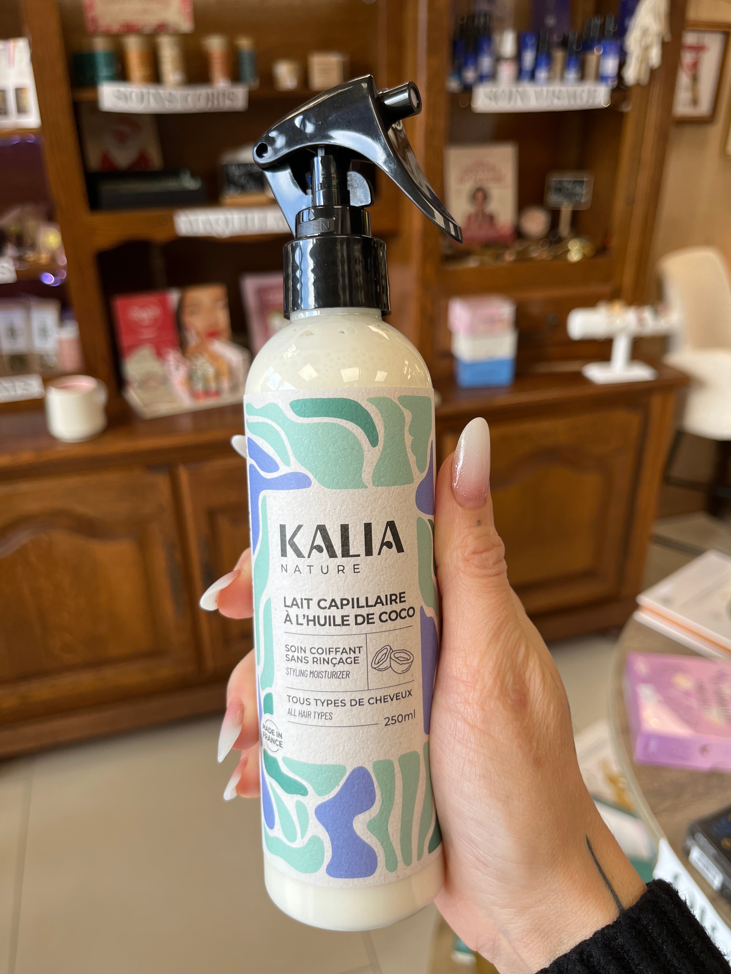 Kalia, lait, capillaire à l’huile de coco