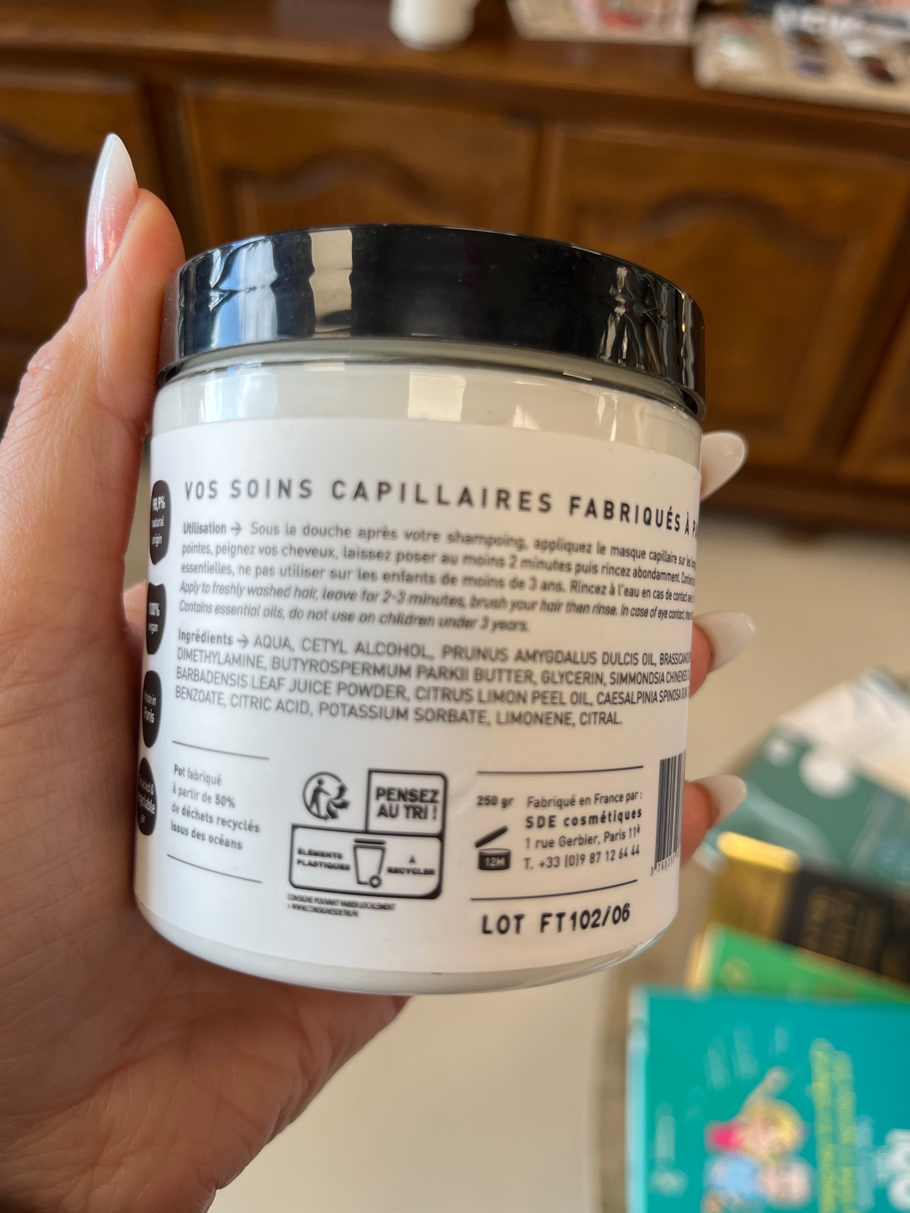 Masque capillaires, cheveux bouclés