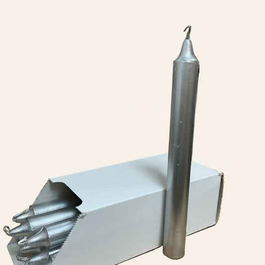 Bougie argentée – Rituel & Intention (à l’unité)