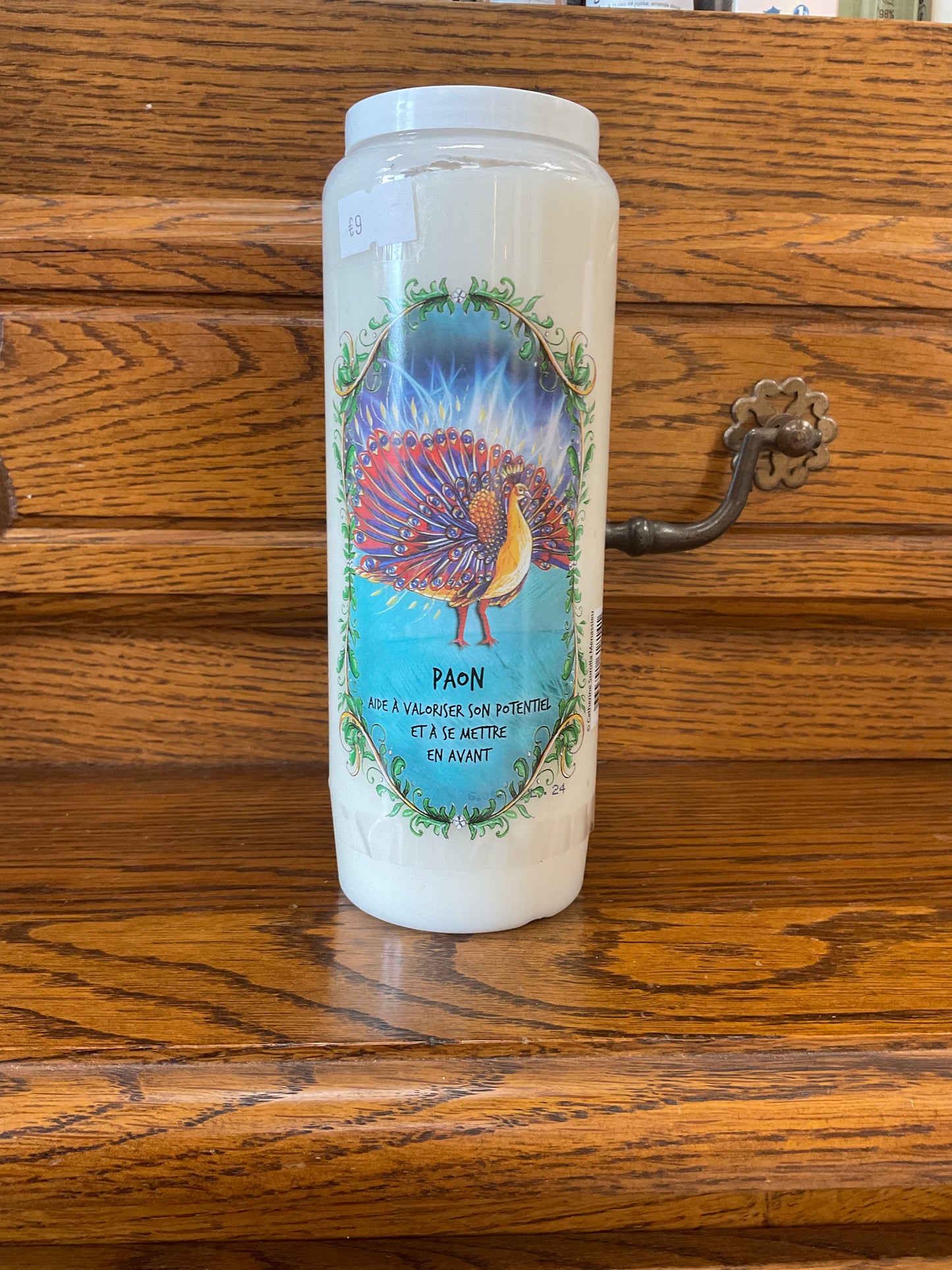 Bougie rituelle animal totem paon 🦚
