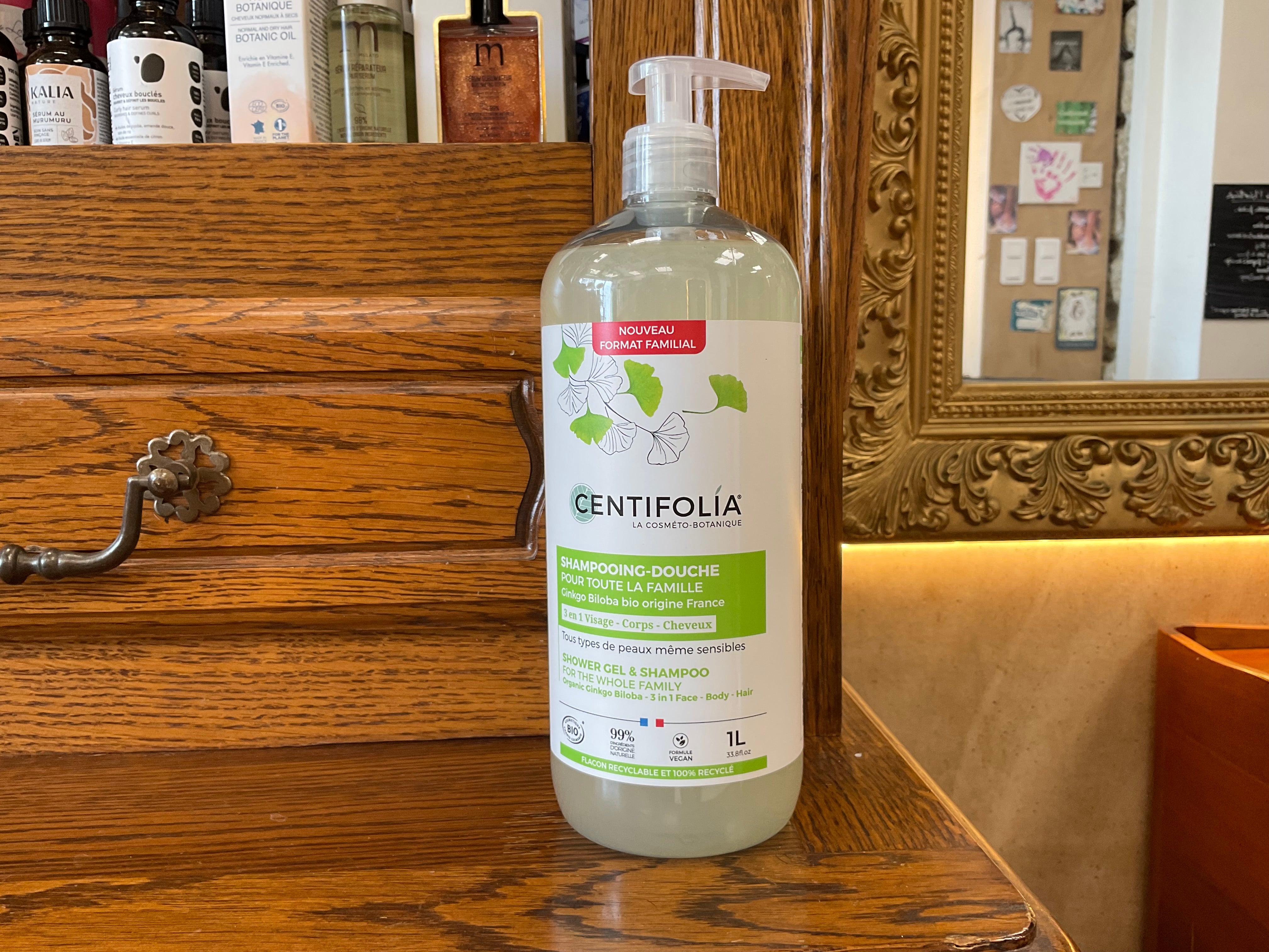 Shampooing-Douche 3 en 1 – Visage, Corps, Cheveux – Ginkgo Biloba Bio – 1 Litre