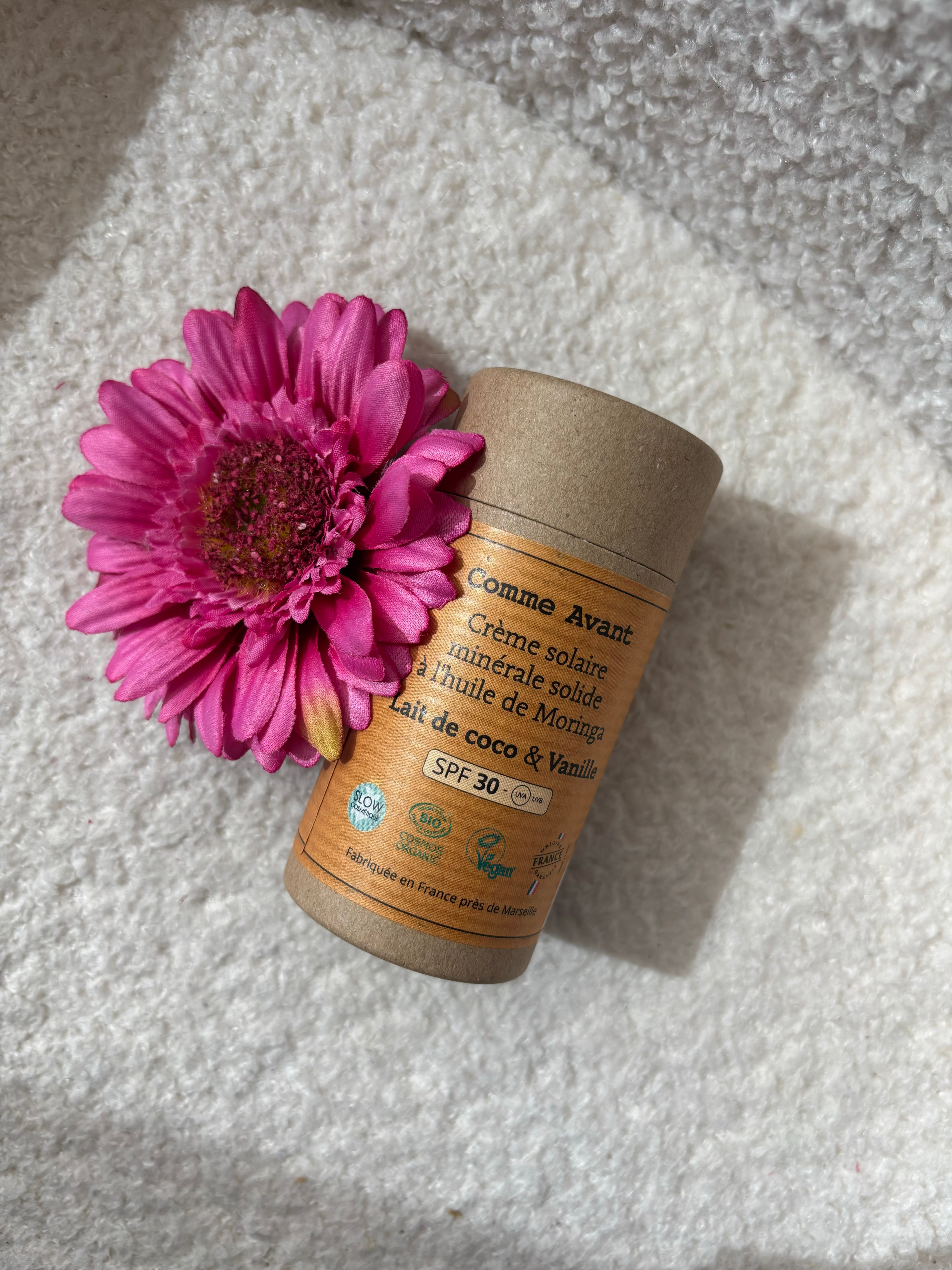 CREME SOLAIRE MINERALE SOLIDE COMME AVANT 30 coco vanille