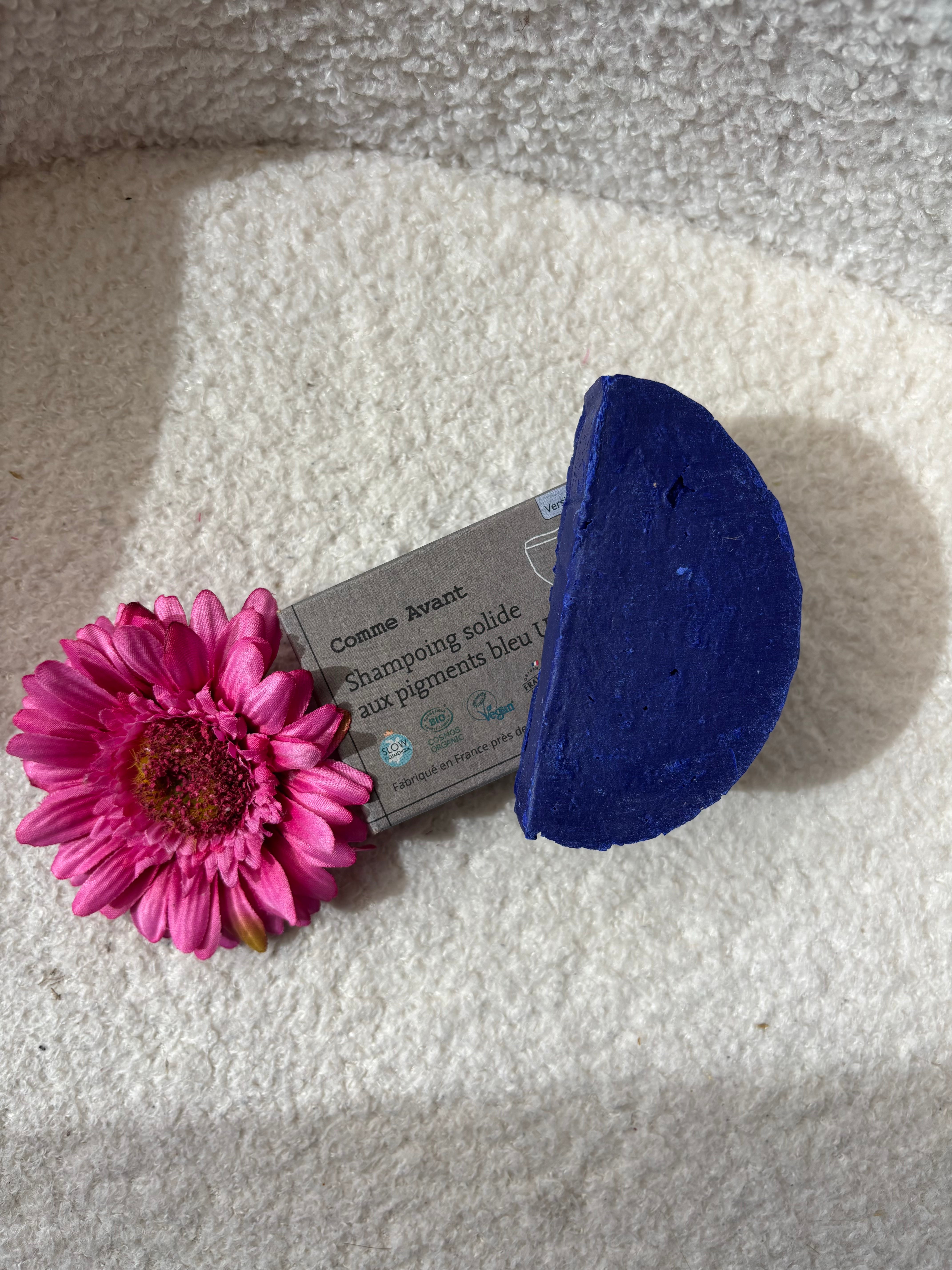 SHAMPOING SOLIDE BLEU blonde COMME AVANT